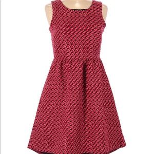 Anthropologie red & blue patterned dress. Worn a couple times - great condition